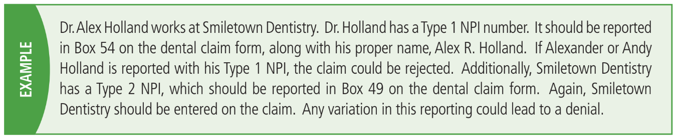 NPI dental claim form example eAssist Practice Booster NPI dental claim form example eAssist Practice Booster