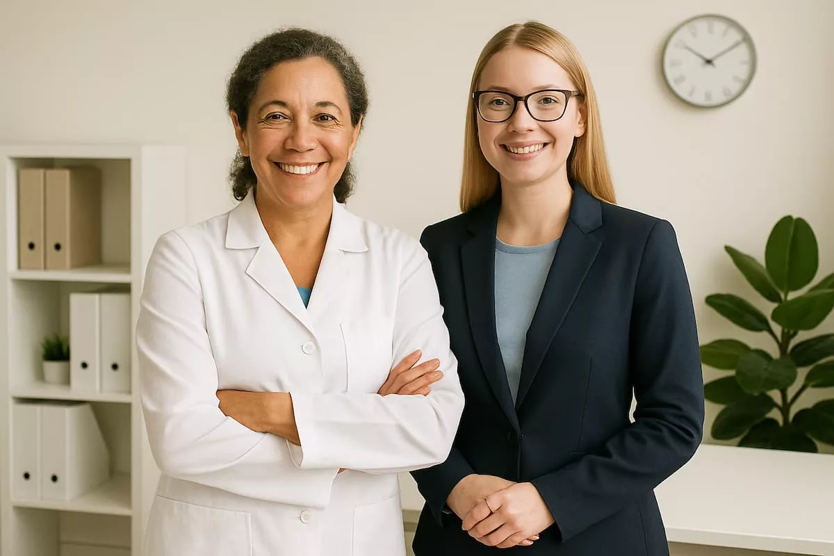 Two women dental workers